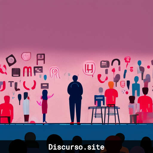 Persona hablando en escenario a audiencia diversa