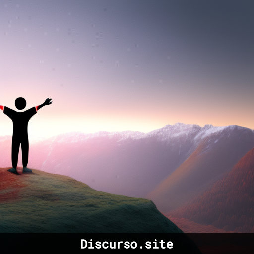 Triunfando en la cima de una montaña