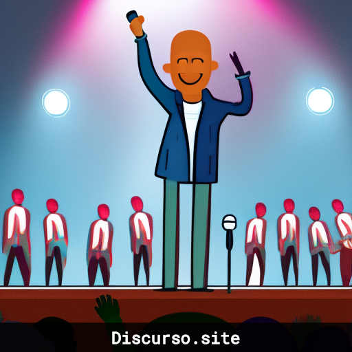 Persona dando discurso de agradecimiento en escenario.
