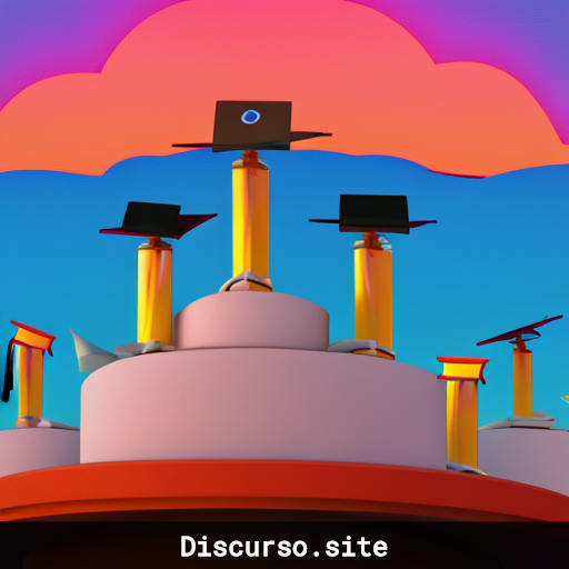 Podium de graduación al atardecer