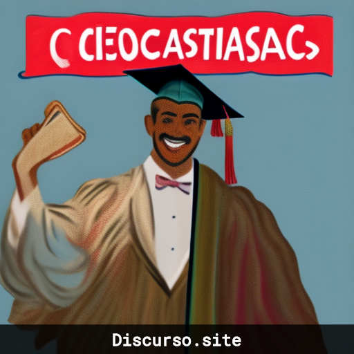 Persona graduada dando un discurso de felicitación