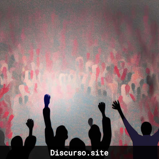 Persona dando discurso de agradecimiento frente a multitud