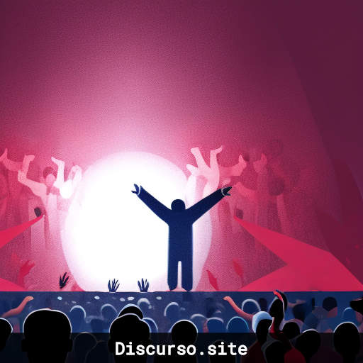 Persona en el escenario con micrófono y público